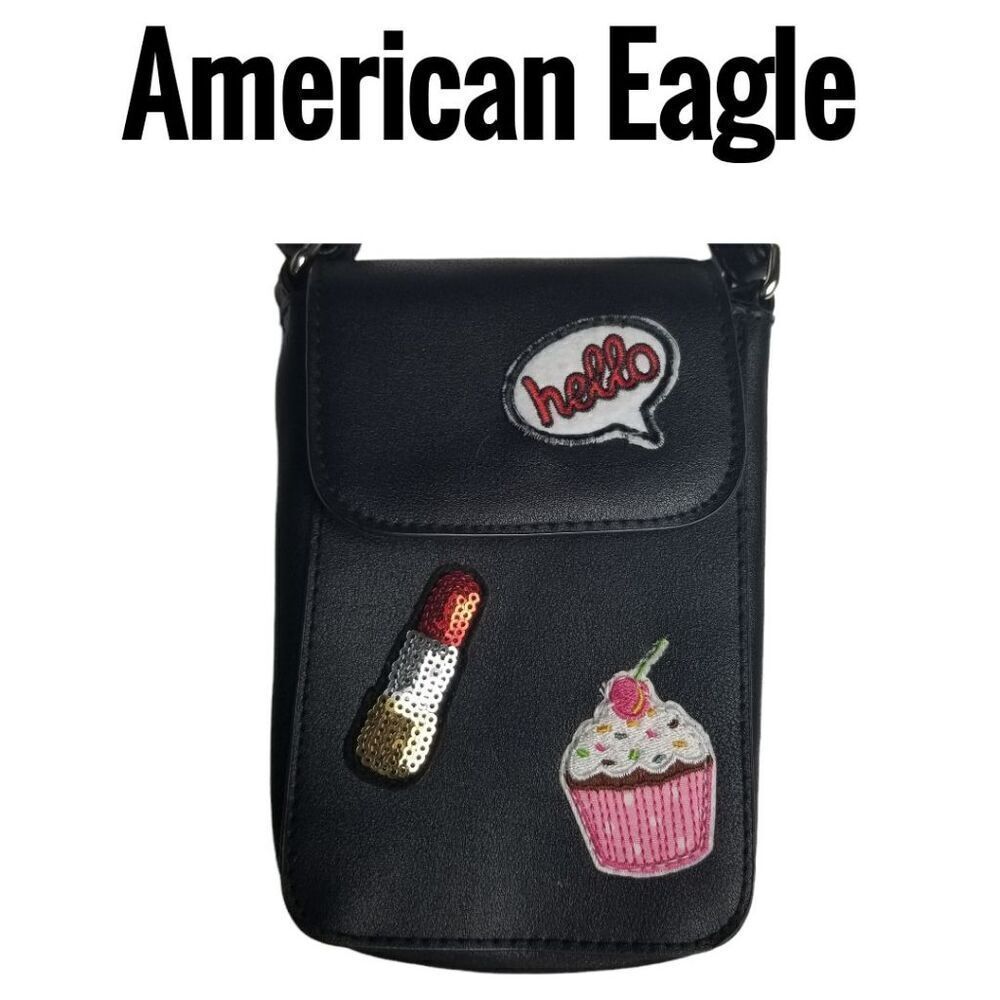 American Eagle Emoji Black Mini Crossbody Bag